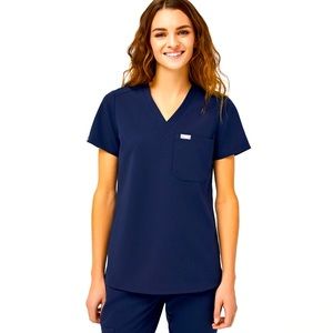 Women’s Navy Blue Figs Scrub Top